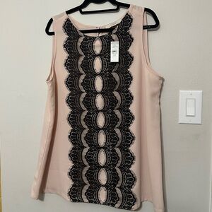 Elegant Lace Trim Blush Maternity Top